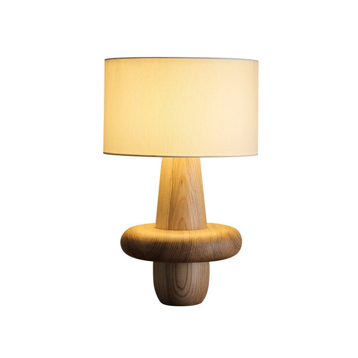 Natural Wood & Fabric Table Lamp – Warm Ambient Glow