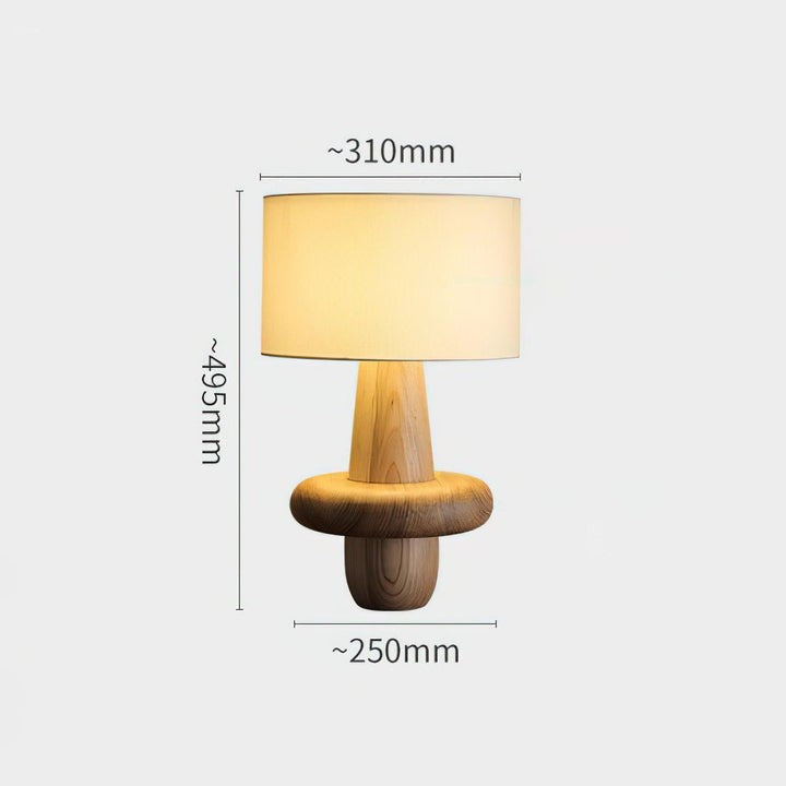 Natural Wood & Fabric Table Lamp – Warm Ambient Glow
