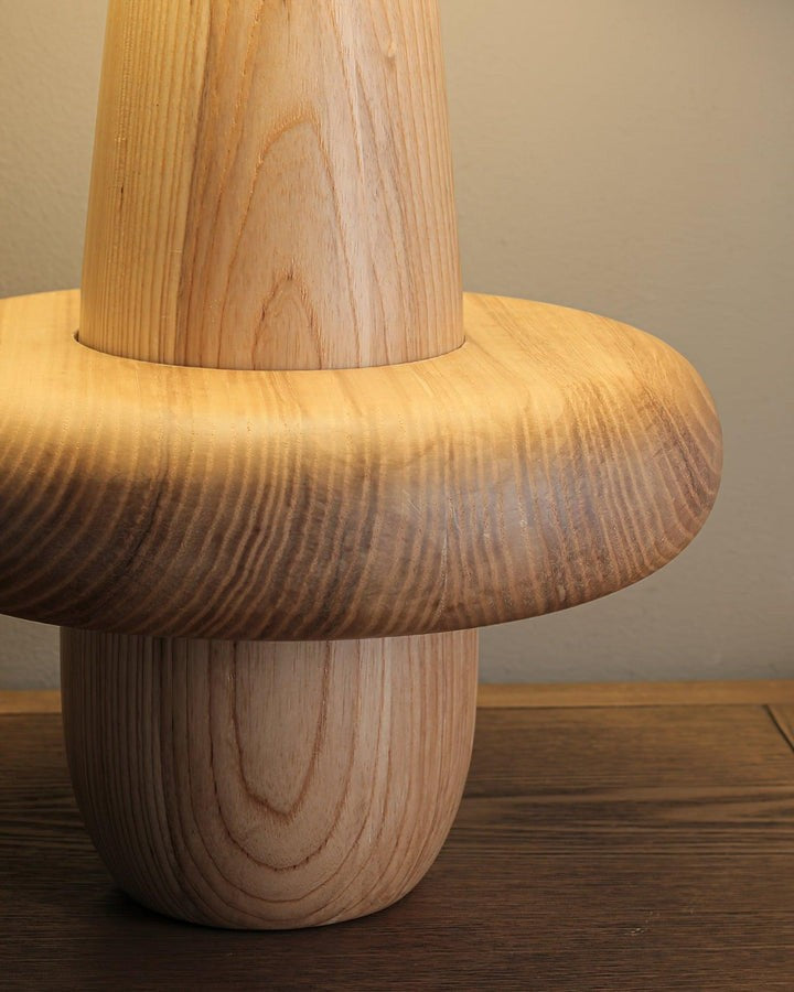 Natural Wood & Fabric Table Lamp – Warm Ambient Glow