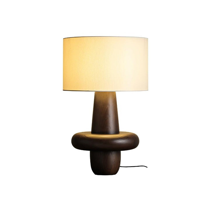Natural Wood & Fabric Table Lamp – Warm Ambient Glow