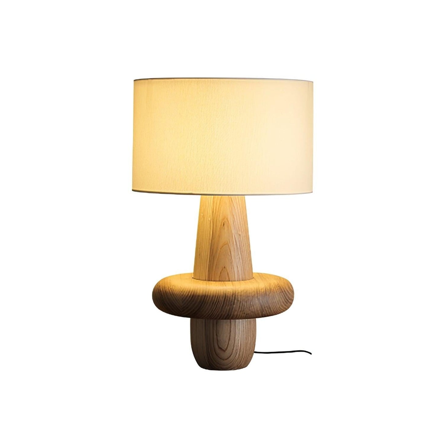 Natural Wood & Fabric Table Lamp – Warm Ambient Glow