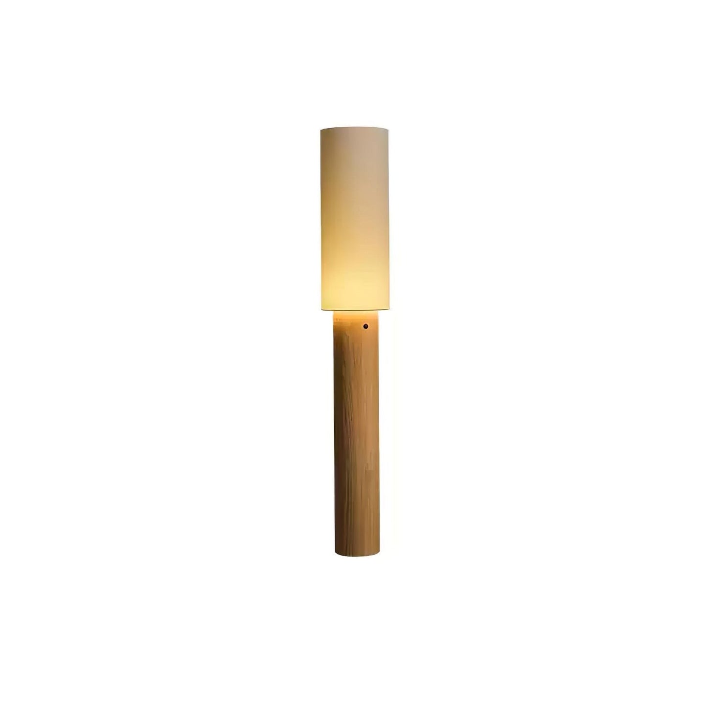 Natural Wood Floor Lamp with Soft Fabric Shade
