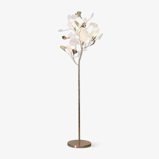 Nature-Inspired Ginkgo Leaf Floor Lamp – Ambient Lighting