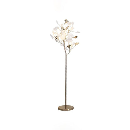 Nature-Inspired Ginkgo Leaf Floor Lamp – Ambient Lighting