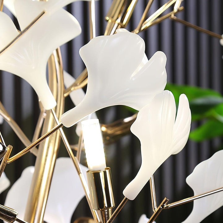 Nature-Inspired Ginkgo Leaf Floor Lamp – Ambient Lighting