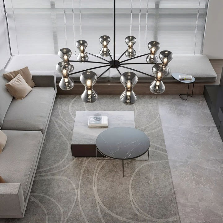 Nebula Modern Dark Glass Sphere Chandelier