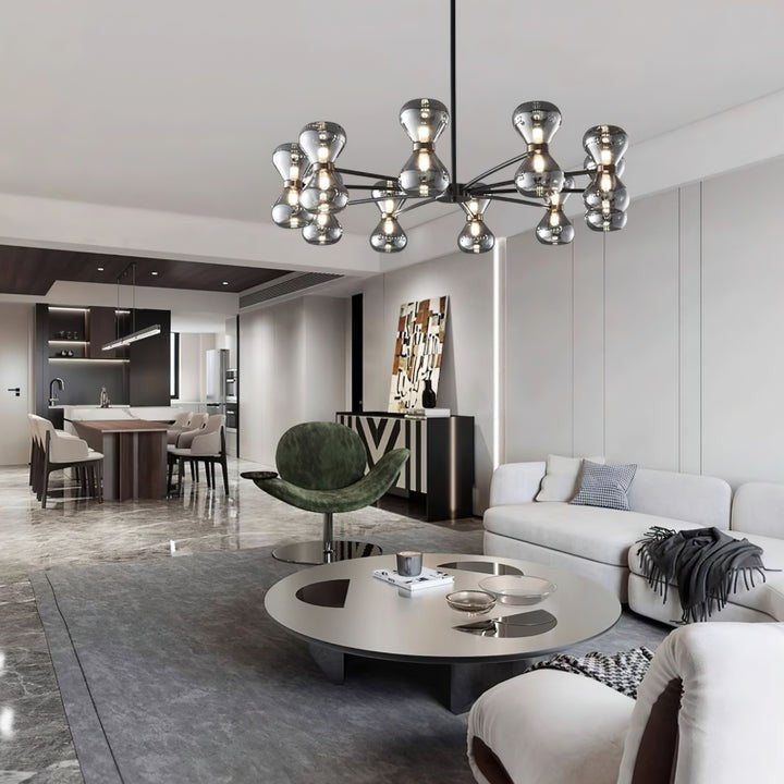 Nebula Modern Dark Glass Sphere Chandelier