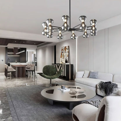 Nebula Modern Dark Glass Sphere Chandelier