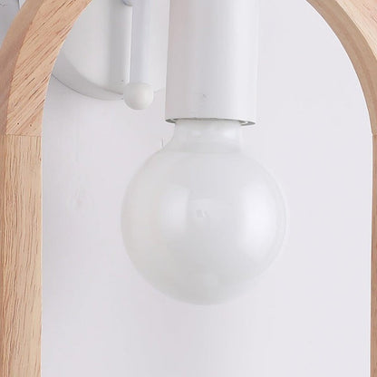 Oak Wood & Resin Bird Wall Light Sconce