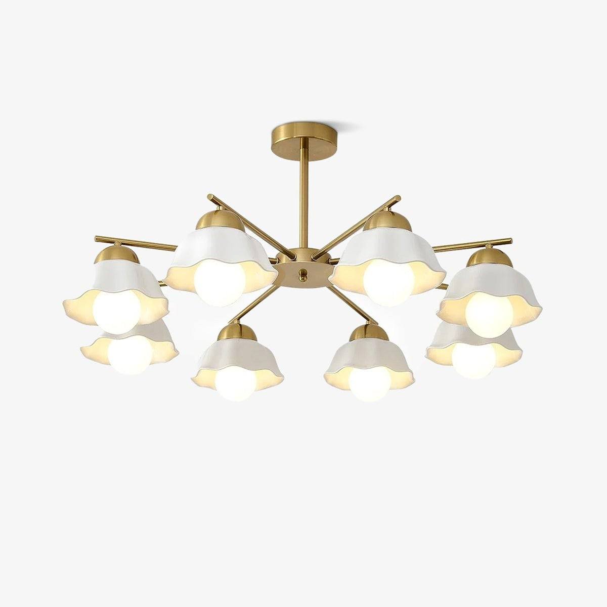Organic Floral Glass Shade Chandelier
