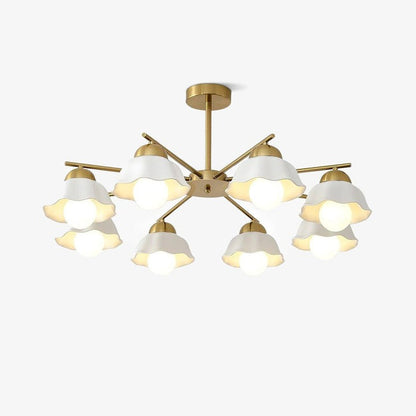 Organic Floral Glass Shade Chandelier