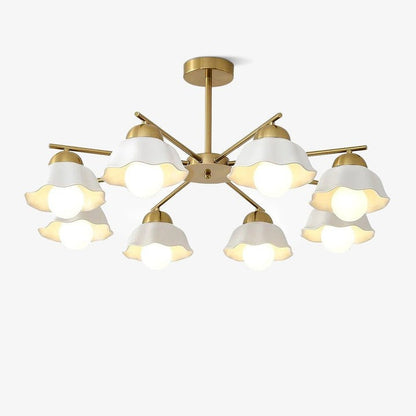 Organic Floral Glass Shade Chandelier