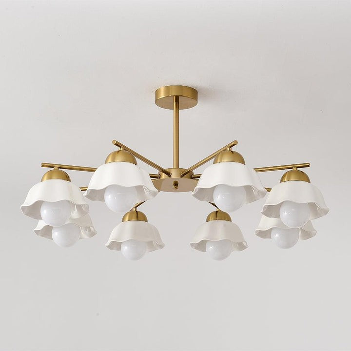 Organic Floral Glass Shade Chandelier