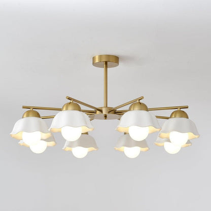 Organic Floral Glass Shade Chandelier