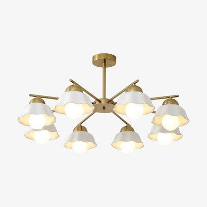 Organic Floral Glass Shade Chandelier