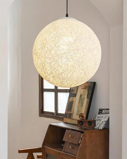 Organic Hemp Rattan Sphere Pendant Light