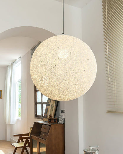 Organic Hemp Rattan Sphere Pendant Light