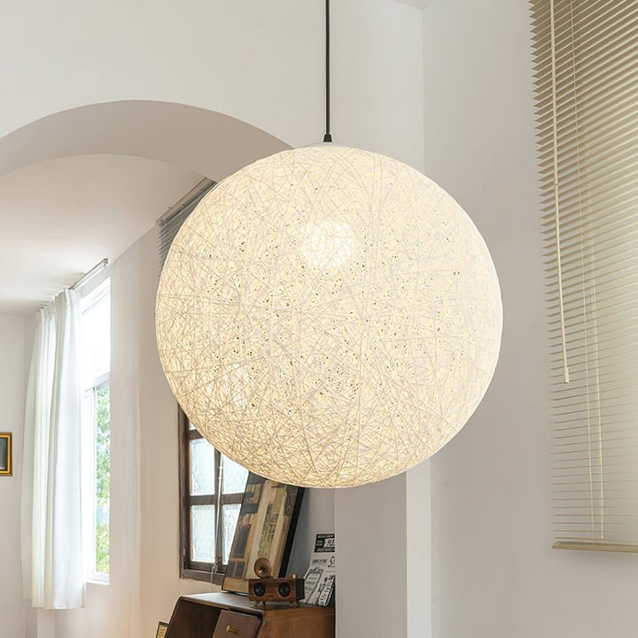 Organic Hemp Rattan Sphere Pendant Light