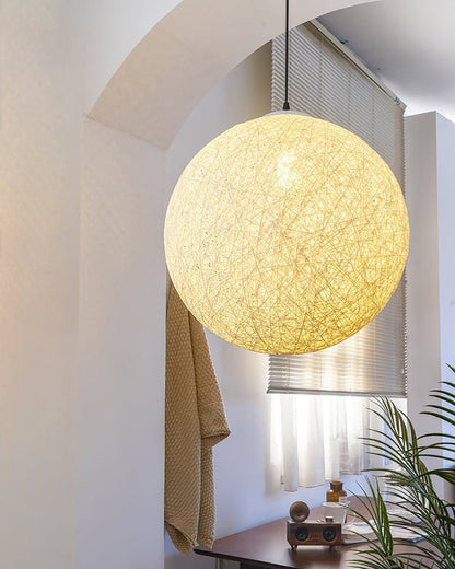 Organic Hemp Rattan Sphere Pendant Light