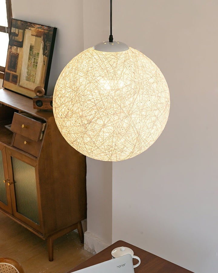 Organic Hemp Rattan Sphere Pendant Light