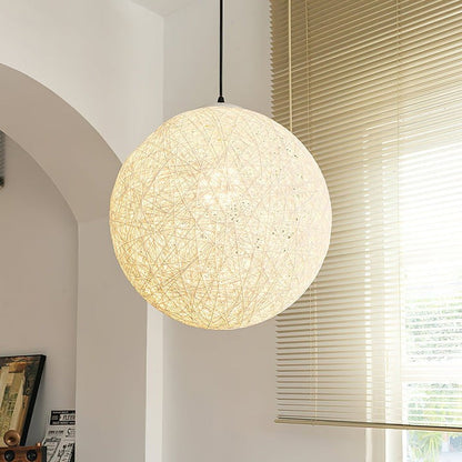 Organic Hemp Rattan Sphere Pendant Light