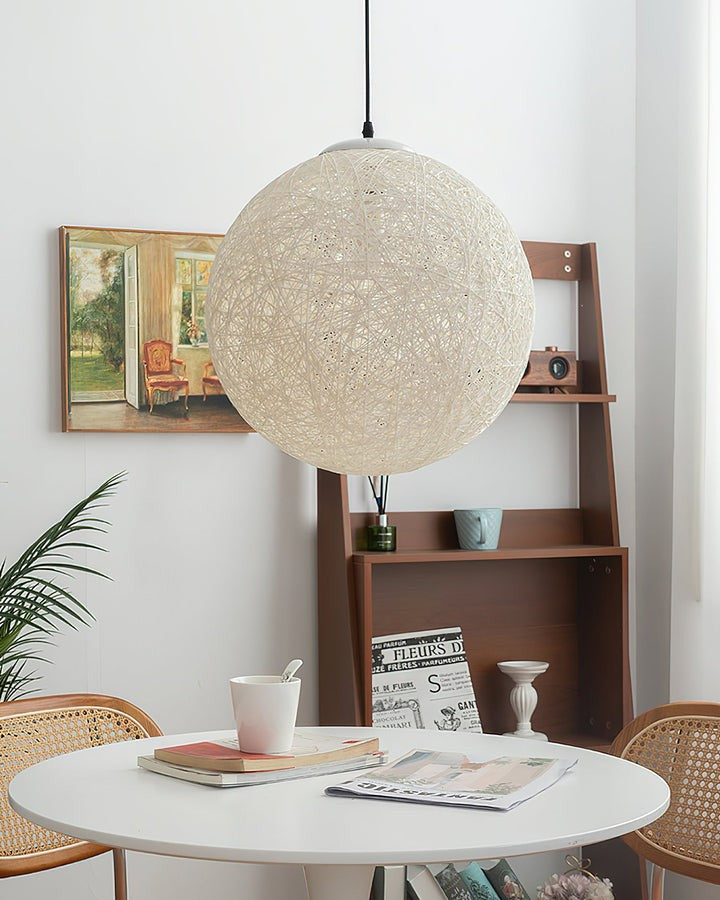 Organic Hemp Rattan Sphere Pendant Light