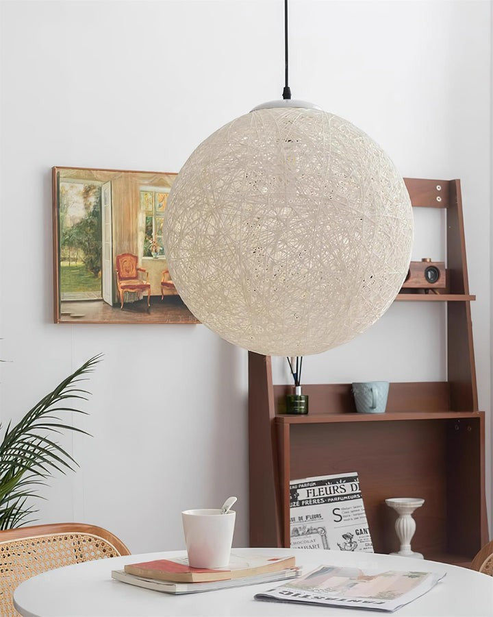 Organic Hemp Rattan Sphere Pendant Light