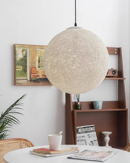 Organic Hemp Rattan Sphere Pendant Light
