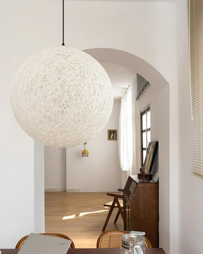 Organic Hemp Rattan Sphere Pendant Light