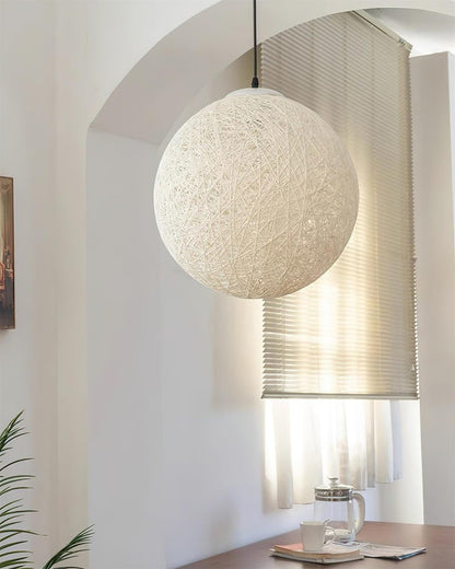 Organic Hemp Rattan Sphere Pendant Light