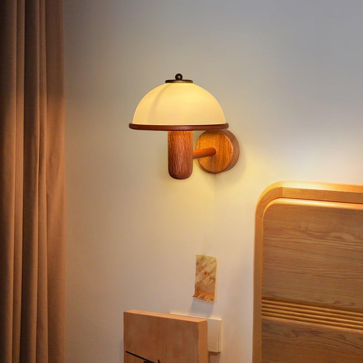 Organic Oak Mushroom Wall Lamp