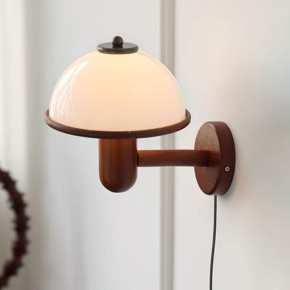 Organic Oak Mushroom Wall Lamp