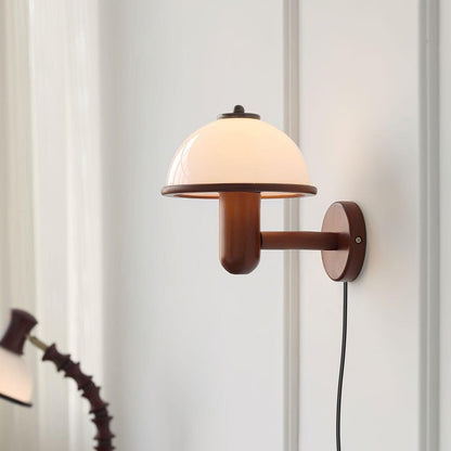 Organic Oak Mushroom Wall Lamp