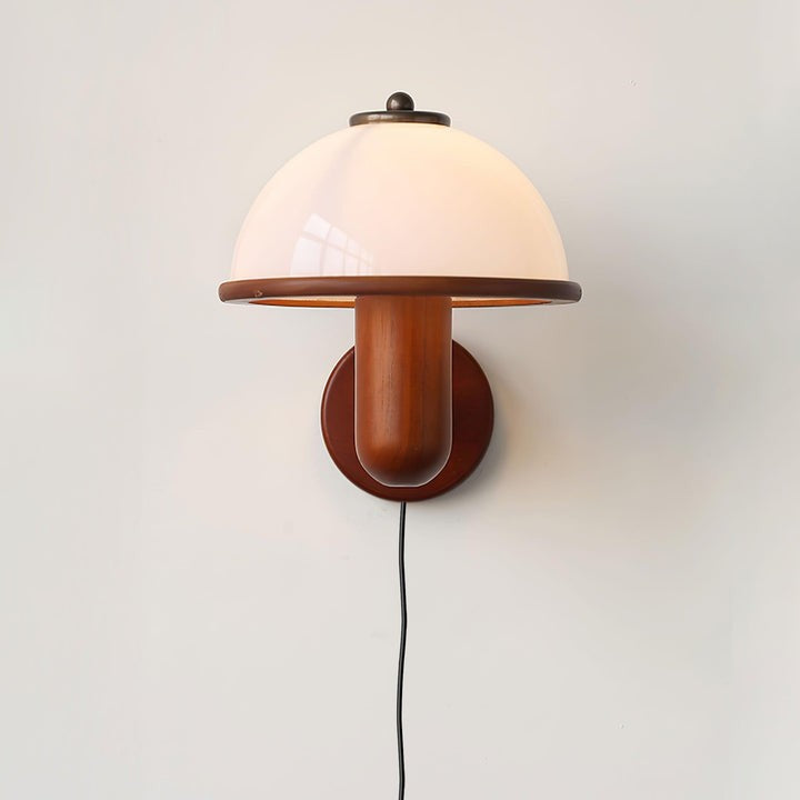 Organic Oak Mushroom Wall Lamp
