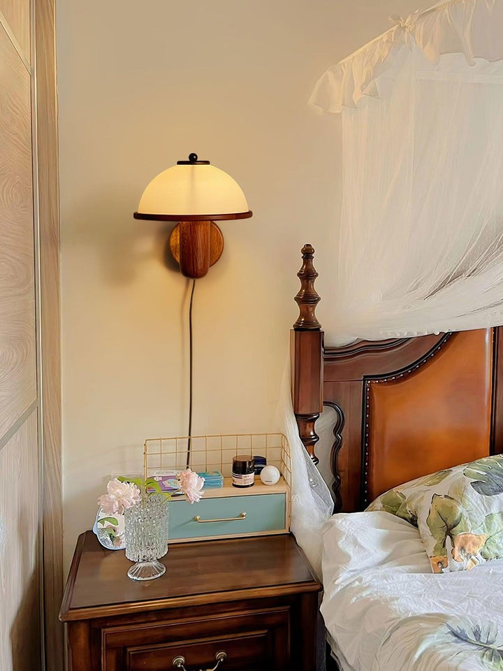 Organic Oak Mushroom Wall Lamp