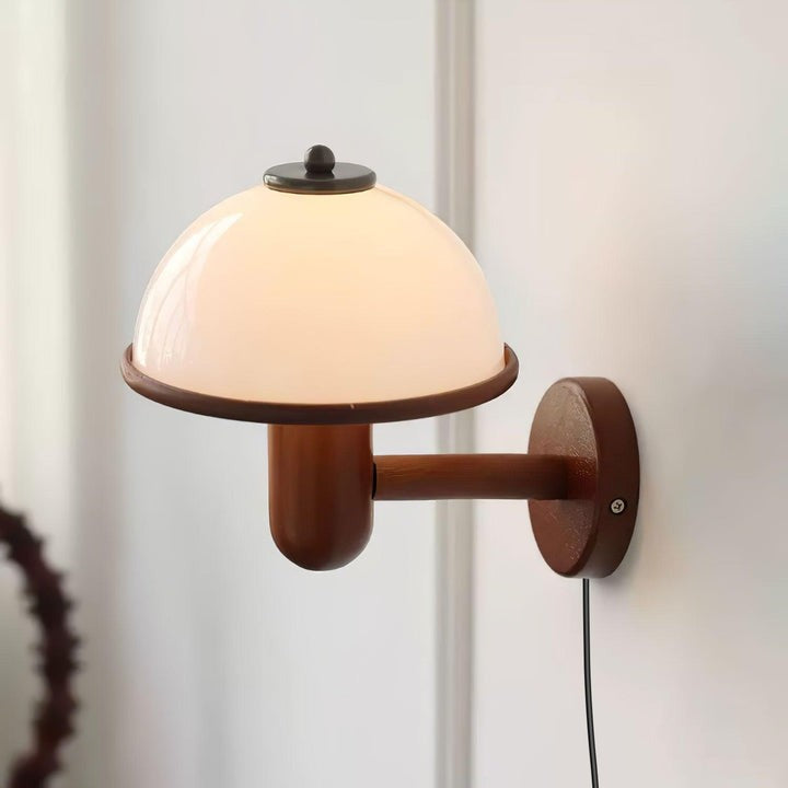Organic Oak Mushroom Wall Lamp