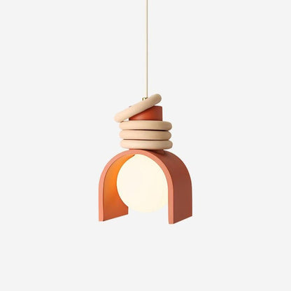 Organic Resin & Opal Glass Pendant Light