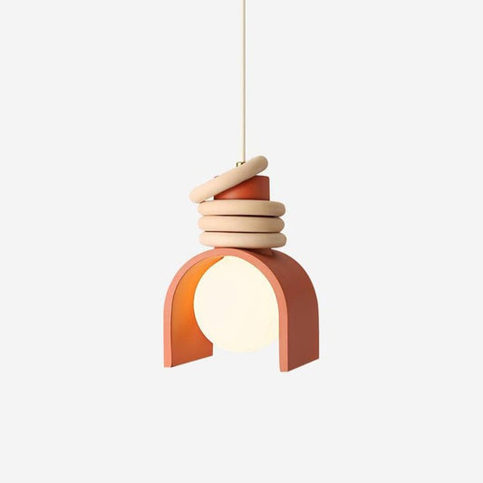 Organic Resin & Opal Glass Pendant Light