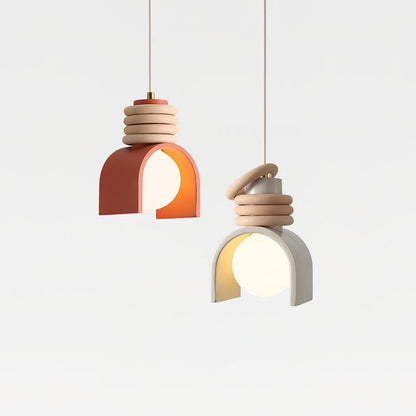 Organic Resin & Opal Glass Pendant Light