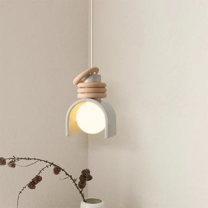 Organic Resin & Opal Glass Pendant Light