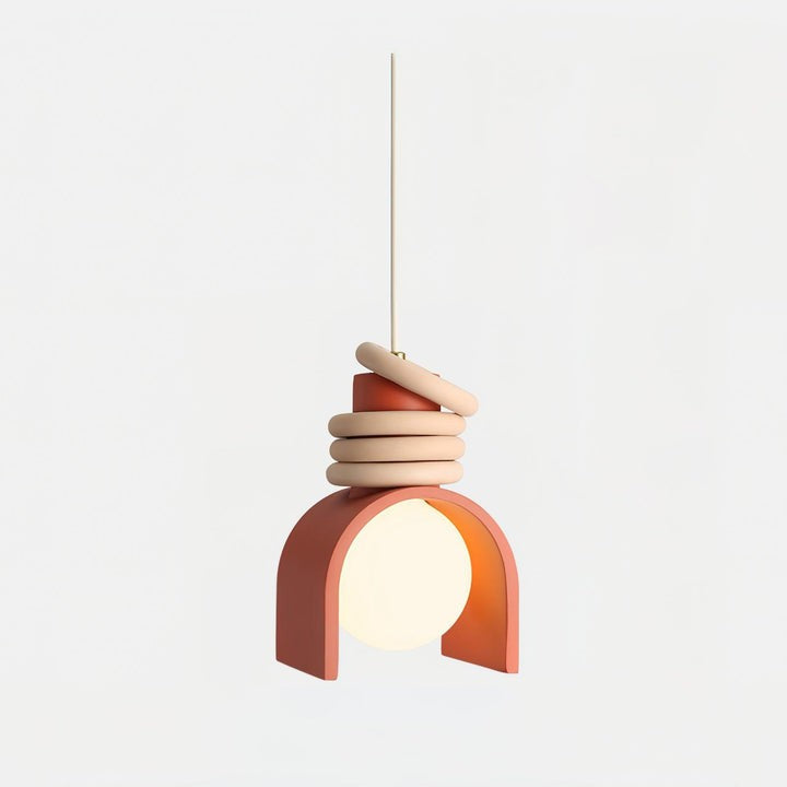 Organic Resin & Opal Glass Pendant Light
