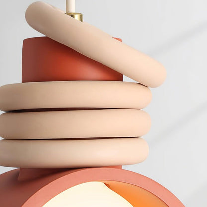 Organic Resin & Opal Glass Pendant Light