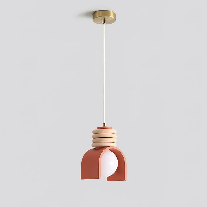 Organic Resin & Opal Glass Pendant Light