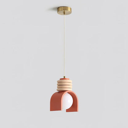 Organic Resin & Opal Glass Pendant Light