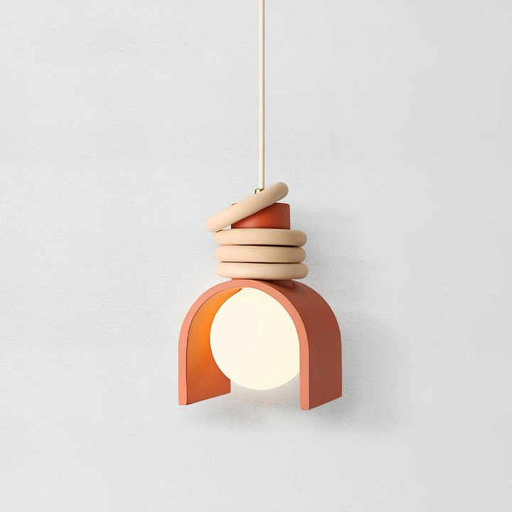 Organic Resin & Opal Glass Pendant Light
