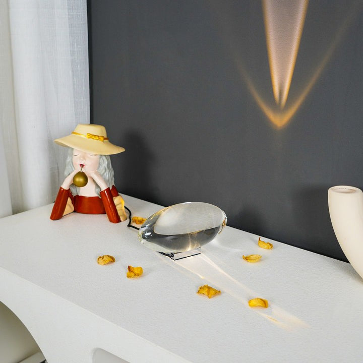 Oval Glass LED Table Lamp for Ambient Home Lighting