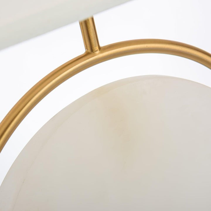 Oval White Marble Table Lamp with Gold Finish