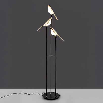 Perch LED Floor Lamp with Magpie Silhouette