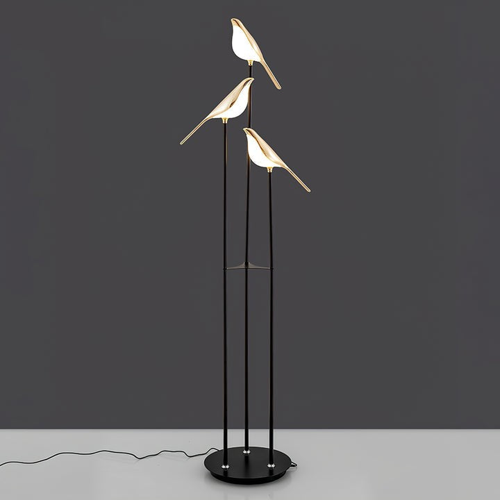 Perch LED Floor Lamp with Magpie Silhouette