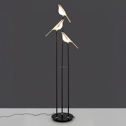 Perch LED Floor Lamp with Magpie Silhouette